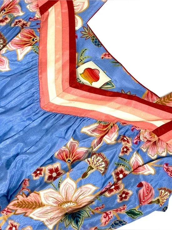 Farm Rio Superbloom Tapestry Cotton Blend Maxi Dress Blue Medium NEW - Picture 17 of 17